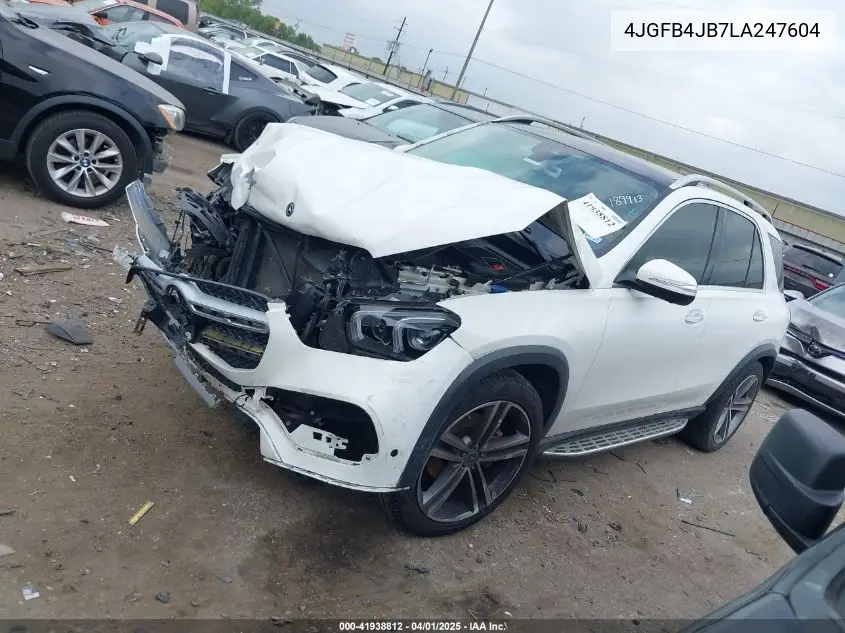 2020 Mercedes-Benz Gle 350 VIN: 4JGFB4JB7LA247604 Lot: 41938812