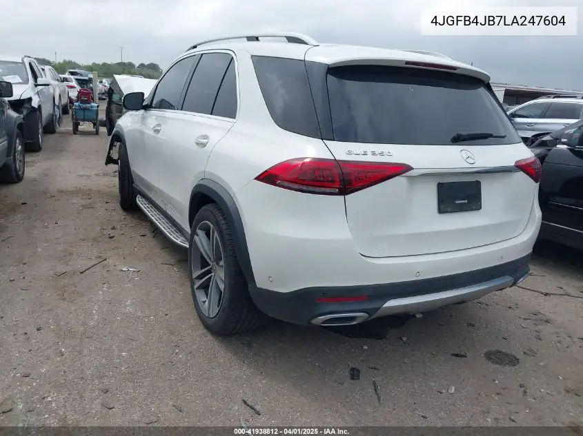 2020 Mercedes-Benz Gle 350 VIN: 4JGFB4JB7LA247604 Lot: 41938812