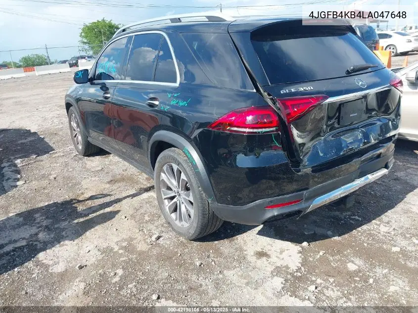2020 Mercedes-Benz Gle 350 4Matic VIN: 4JGFB4KB4LA047648 Lot: 42198106