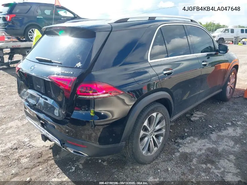 2020 Mercedes-Benz Gle 350 4Matic VIN: 4JGFB4KB4LA047648 Lot: 42198106