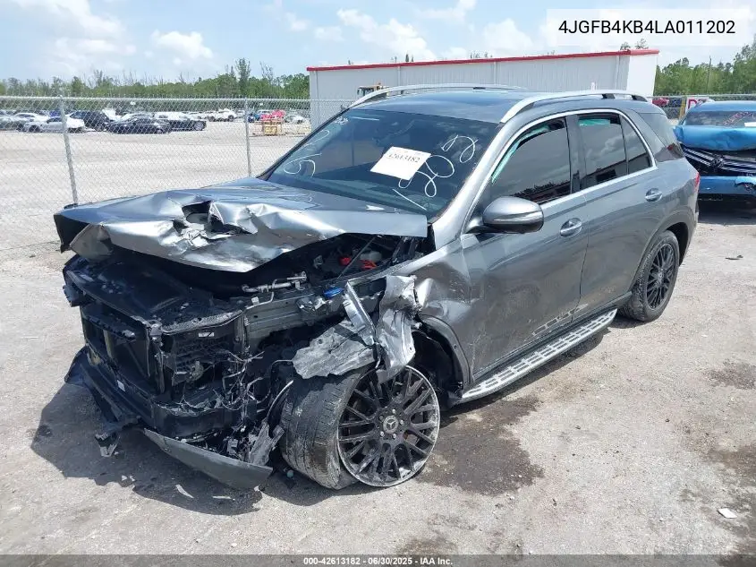 2020 Mercedes-Benz Gle 350 4Matic VIN: 4JGFB4KB4LA011202 Lot: 42613182
