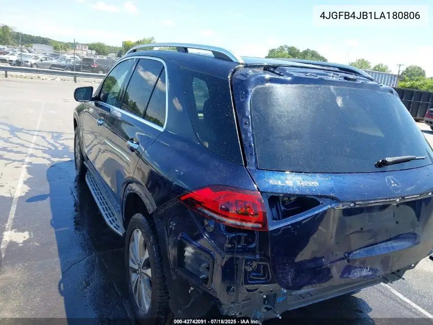 2020 Mercedes-Benz Gle 350 VIN: 4JGFB4JB1LA180806 Lot: 42742091