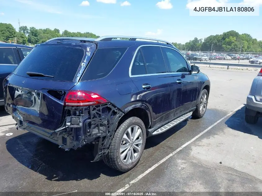 2020 Mercedes-Benz Gle 350 VIN: 4JGFB4JB1LA180806 Lot: 42742091