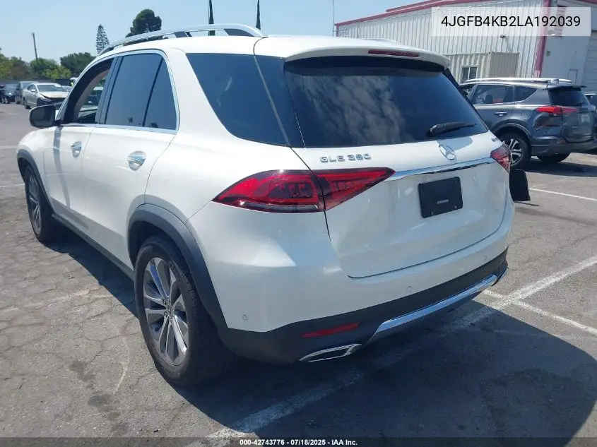 2020 Mercedes-Benz Gle 350 4Matic VIN: 4JGFB4KB2LA192039 Lot: 42743776