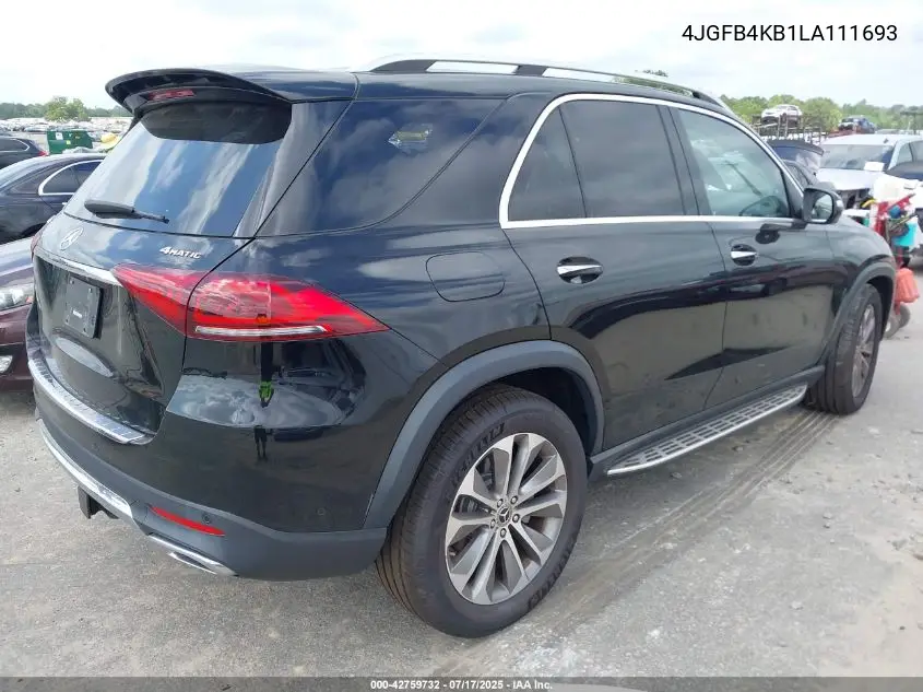 2020 Mercedes-Benz Gle 350 4Matic VIN: 4JGFB4KB1LA111693 Lot: 42759732