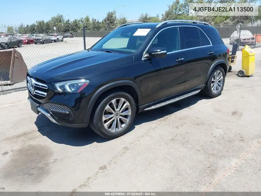 2020 Mercedes-Benz Gle 350 VIN: 4JGFB4JE2LA113500 Lot: 42795654