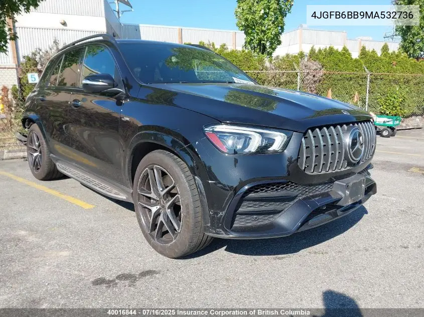 2021 Mercedes-Benz Gle Amg 53 4Matic VIN: 4JGFB6BB9MA532736 Lot: 40016844