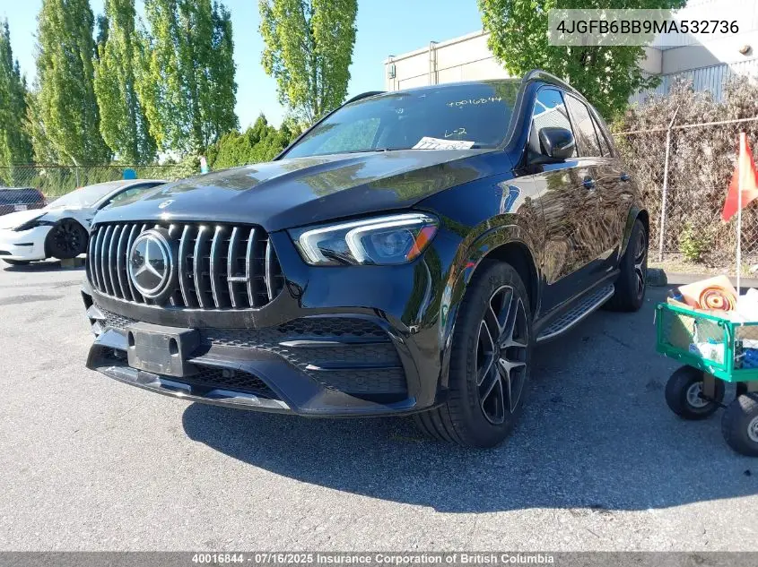 2021 Mercedes-Benz Gle Amg 53 4Matic VIN: 4JGFB6BB9MA532736 Lot: 40016844