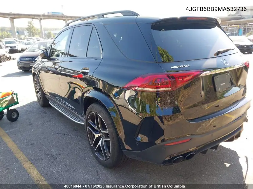 2021 Mercedes-Benz Gle Amg 53 4Matic VIN: 4JGFB6BB9MA532736 Lot: 40016844