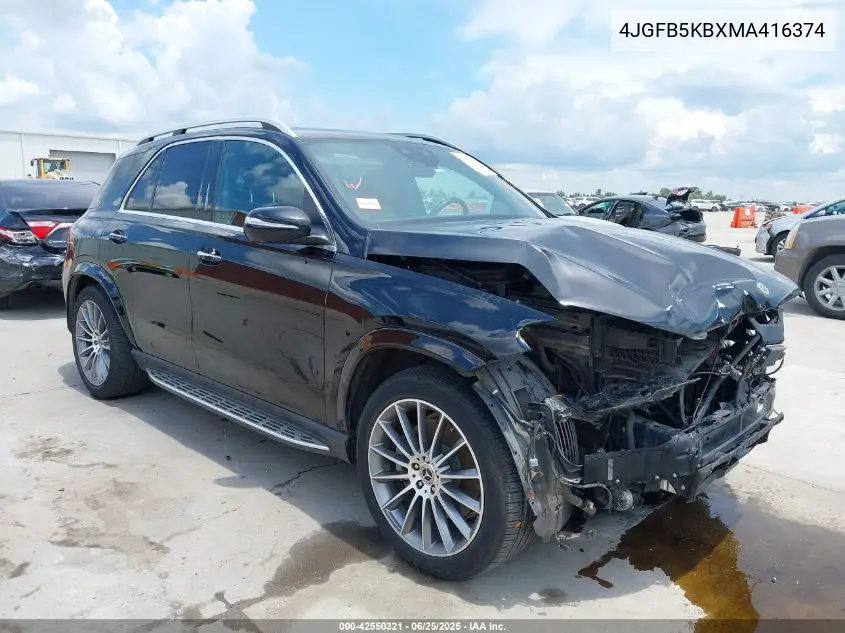 2021 Mercedes-Benz Gle 450 4Matic VIN: 4JGFB5KBXMA416374 Lot: 42550321