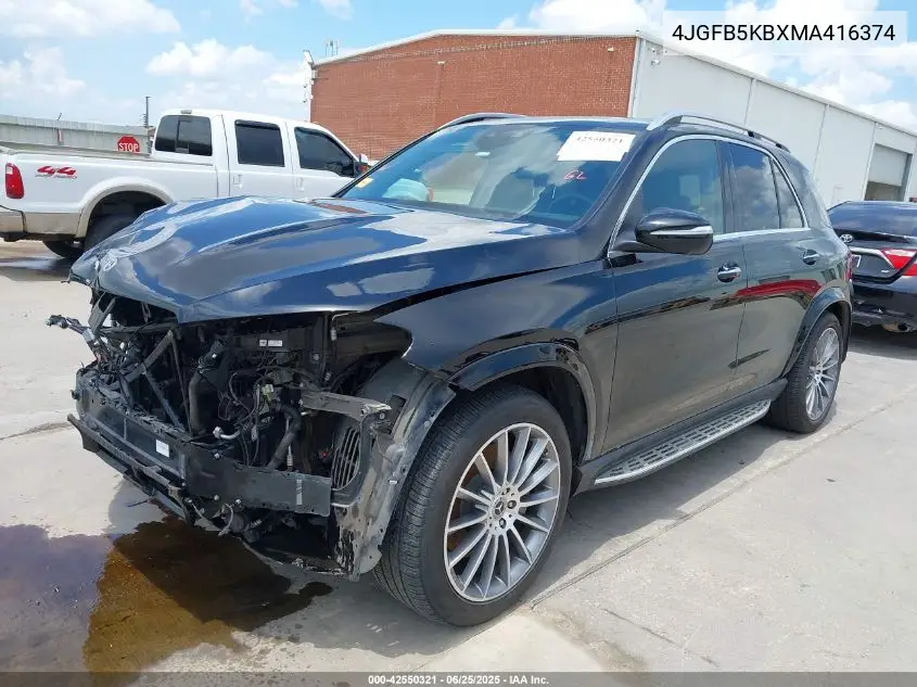 2021 Mercedes-Benz Gle 450 4Matic VIN: 4JGFB5KBXMA416374 Lot: 42550321
