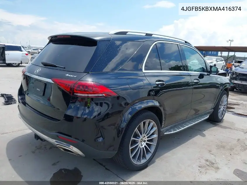 2021 Mercedes-Benz Gle 450 4Matic VIN: 4JGFB5KBXMA416374 Lot: 42550321