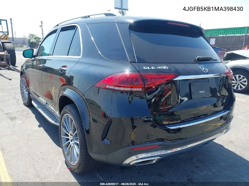 2021 Mercedes-Benz Gle 450 4Matic VIN: 4JGFB5KB1MA398430 Lot: 42606317