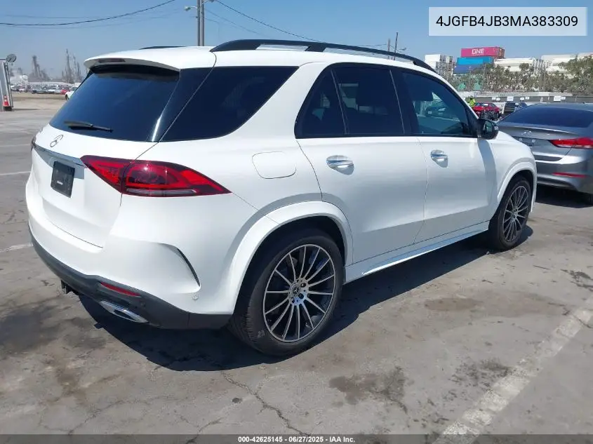 2021 Mercedes-Benz Gle 350 VIN: 4JGFB4JB3MA383309 Lot: 42625145
