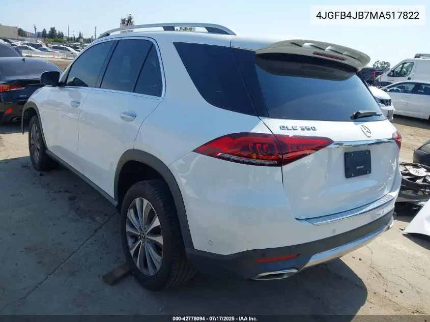 2021 Mercedes-Benz Gle 350 VIN: 4JGFB4JB7MA517822 Lot: 42778094