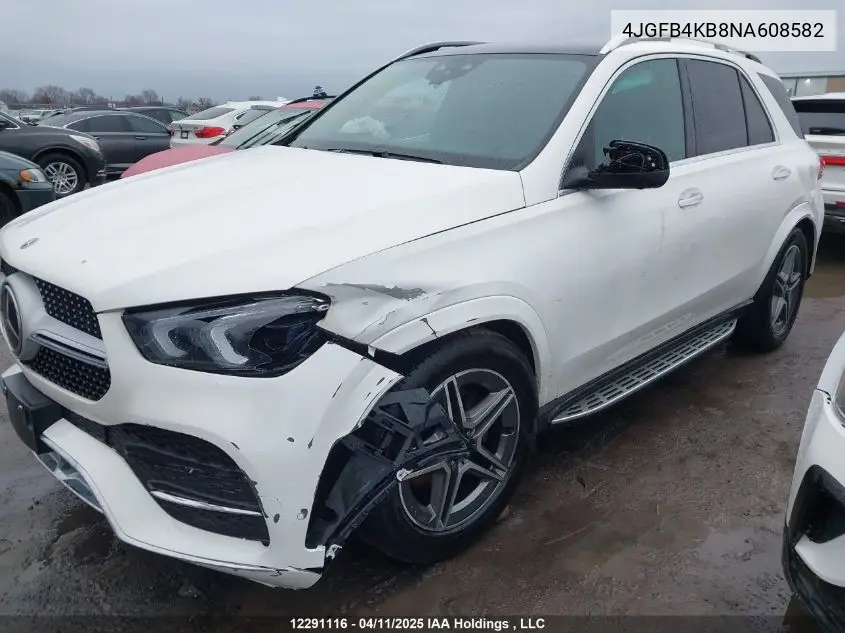 2022 Mercedes-Benz Gle 350 4Matic VIN: 4JGFB4KB8NA608582 Lot: 12291116