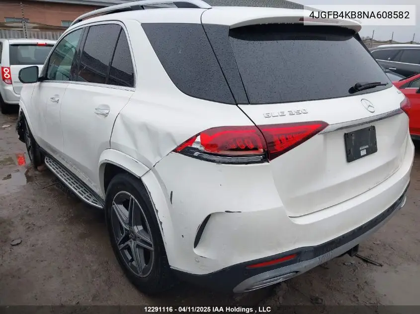2022 Mercedes-Benz Gle 350 4Matic VIN: 4JGFB4KB8NA608582 Lot: 12291116