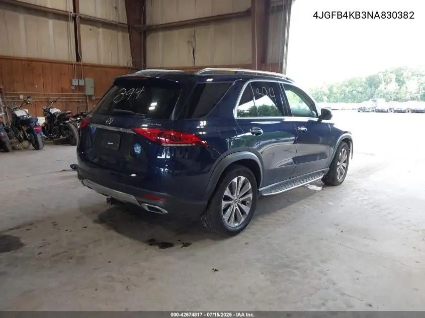 2022 Mercedes-Benz Gle 350 4Matic VIN: 4JGFB4KB3NA830382 Lot: 42674817