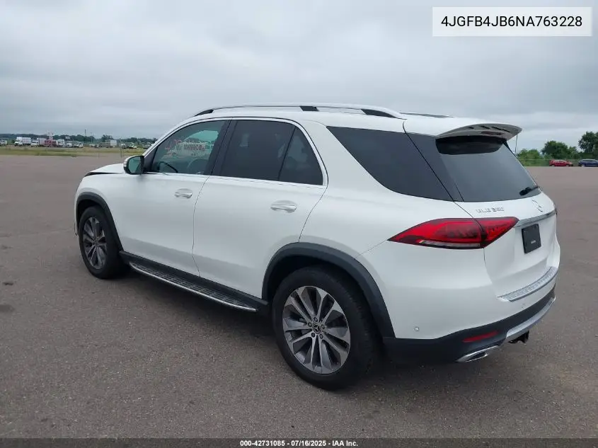 2022 Mercedes-Benz Gle 350 VIN: 4JGFB4JB6NA763228 Lot: 42731085