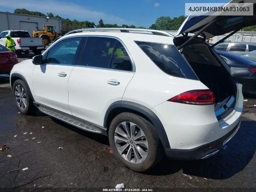 2022 Mercedes-Benz Gle 350 4Matic VIN: 4JGFB4KB3NA831063 Lot: 42765520