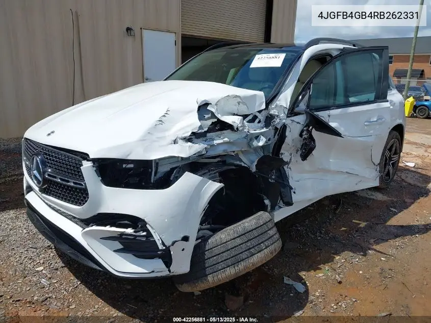 2024 Mercedes-Benz Gle 450 Plug-In Hybrid 4Matic VIN: 4JGFB4GB4RB262331 Lot: 42256881