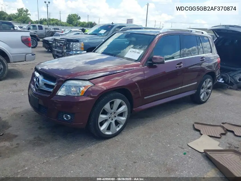 2010 Mercedes-Benz Glk 350 VIN: WDCGG5GB2AF370874 Lot: 42595380