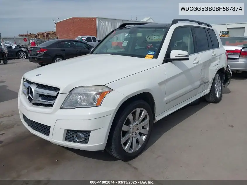 2011 Mercedes-Benz Glk 350 VIN: WDCGG5GB0BF587874 Lot: 41802074