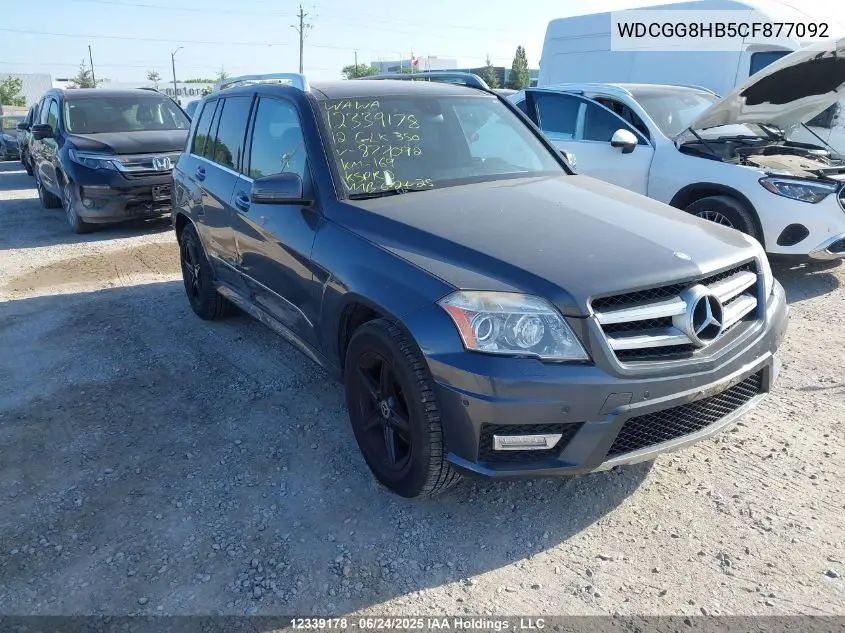 2012 Mercedes-Benz Glk 350 4Matic VIN: WDCGG8HB5CF877092 Lot: 12339178X