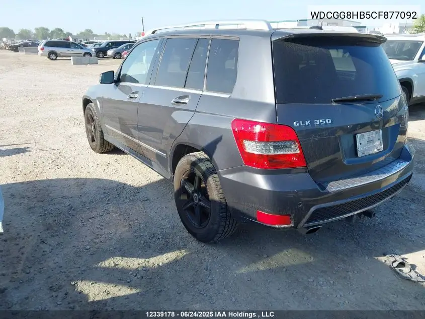 2012 Mercedes-Benz Glk 350 4Matic VIN: WDCGG8HB5CF877092 Lot: 12339178X