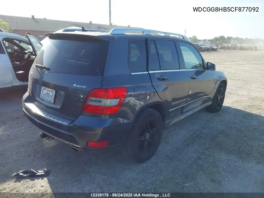2012 Mercedes-Benz Glk 350 4Matic VIN: WDCGG8HB5CF877092 Lot: 12339178X