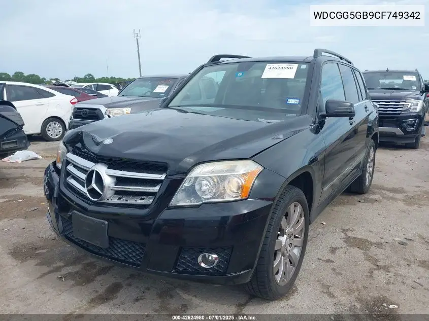 2012 Mercedes-Benz Glk 350 VIN: WDCGG5GB9CF749342 Lot: 42624980