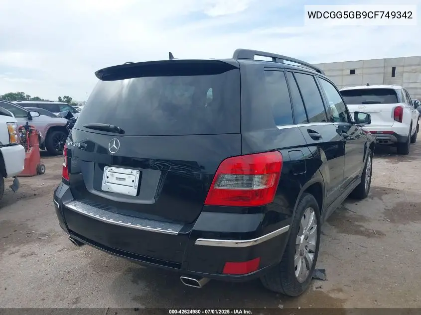 2012 Mercedes-Benz Glk 350 VIN: WDCGG5GB9CF749342 Lot: 42624980