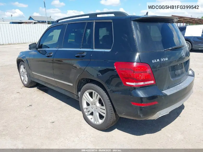 2015 Mercedes-Benz Glk 350 VIN: WDCGG5HB1FG399542 Lot: 42223874