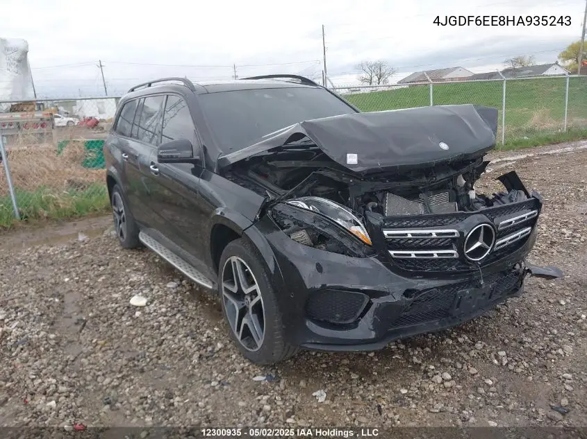 2017 Mercedes-Benz Gls 450 4Matic VIN: 4JGDF6EE8HA935243 Lot: 12300935