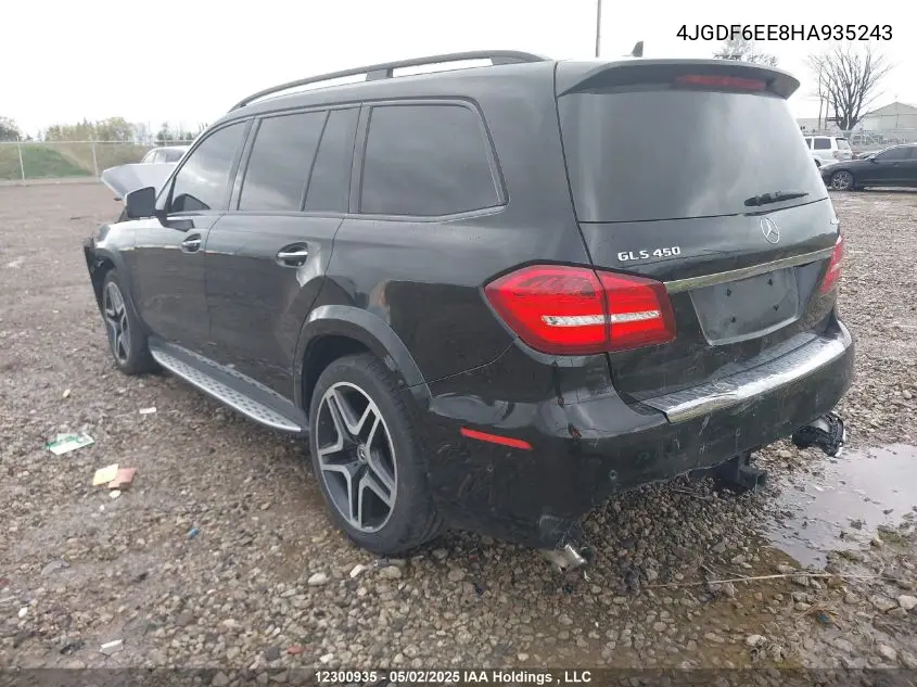 2017 Mercedes-Benz Gls 450 4Matic VIN: 4JGDF6EE8HA935243 Lot: 12300935