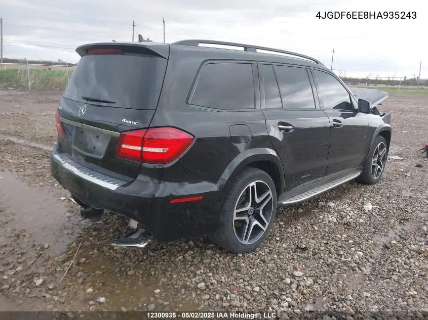 2017 Mercedes-Benz Gls 450 4Matic VIN: 4JGDF6EE8HA935243 Lot: 12300935