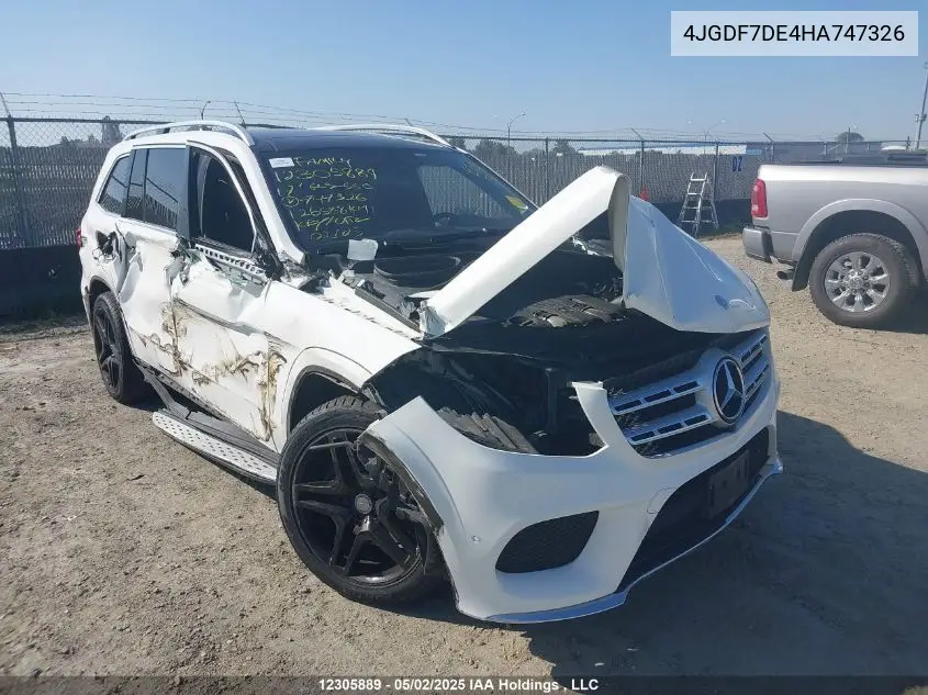 2017 Mercedes-Benz Gls 550 4Matic VIN: 4JGDF7DE4HA747326 Lot: 12305889