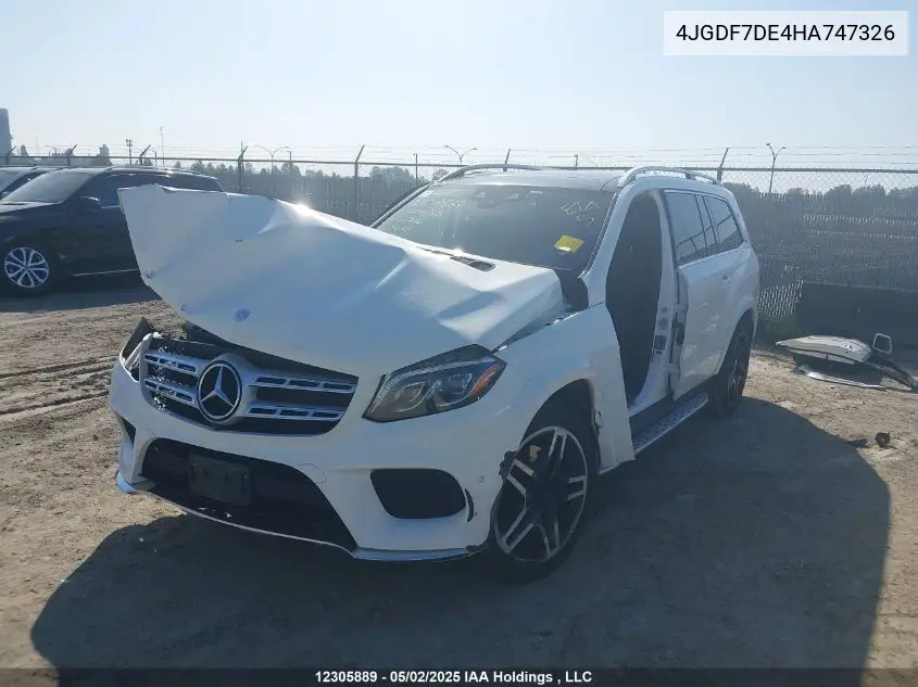 2017 Mercedes-Benz Gls 550 4Matic VIN: 4JGDF7DE4HA747326 Lot: 12305889