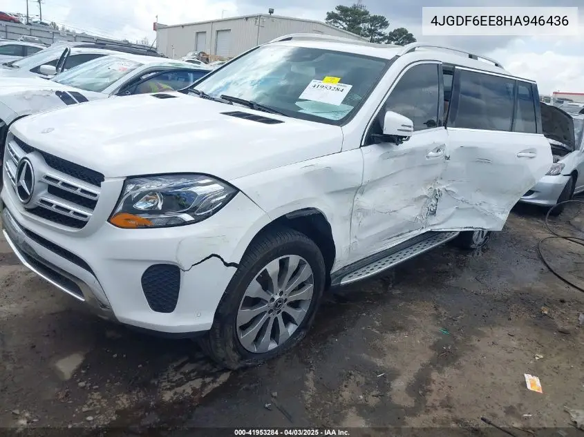 2017 Mercedes-Benz Gls 450 4Matic VIN: 4JGDF6EE8HA946436 Lot: 41953284
