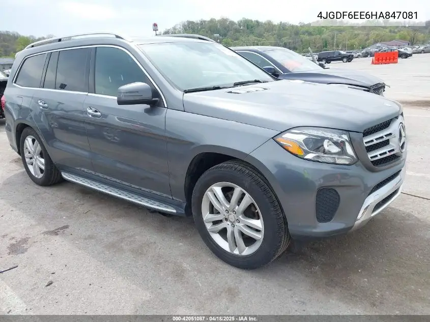 2017 Mercedes-Benz Gls 450 4Matic VIN: 4JGDF6EE6HA847081 Lot: 42051087