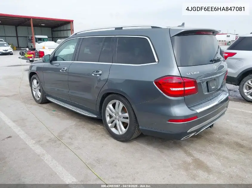 2017 Mercedes-Benz Gls 450 4Matic VIN: 4JGDF6EE6HA847081 Lot: 42051087