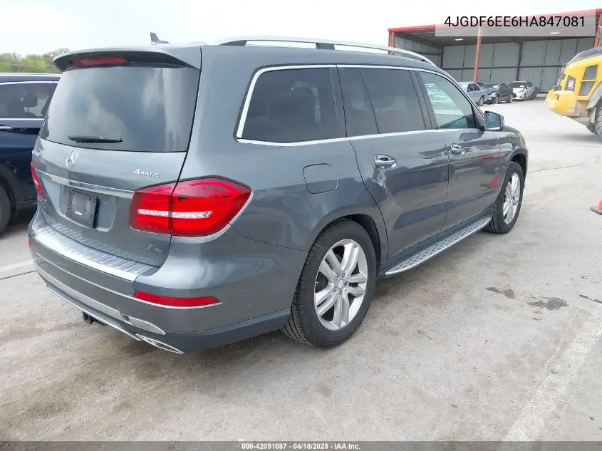 2017 Mercedes-Benz Gls 450 4Matic VIN: 4JGDF6EE6HA847081 Lot: 42051087