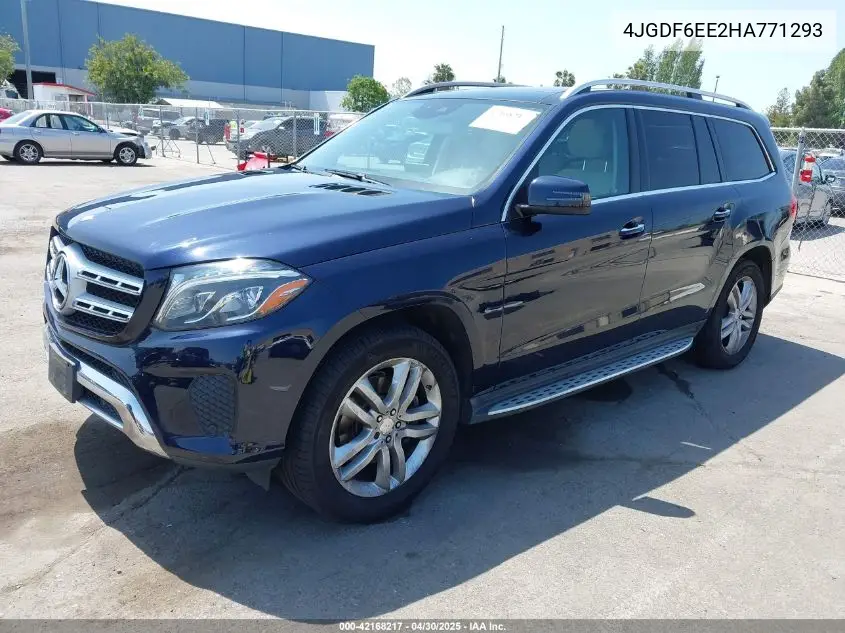 2017 Mercedes-Benz Gls 450 4Matic VIN: 4JGDF6EE2HA771293 Lot: 42168217