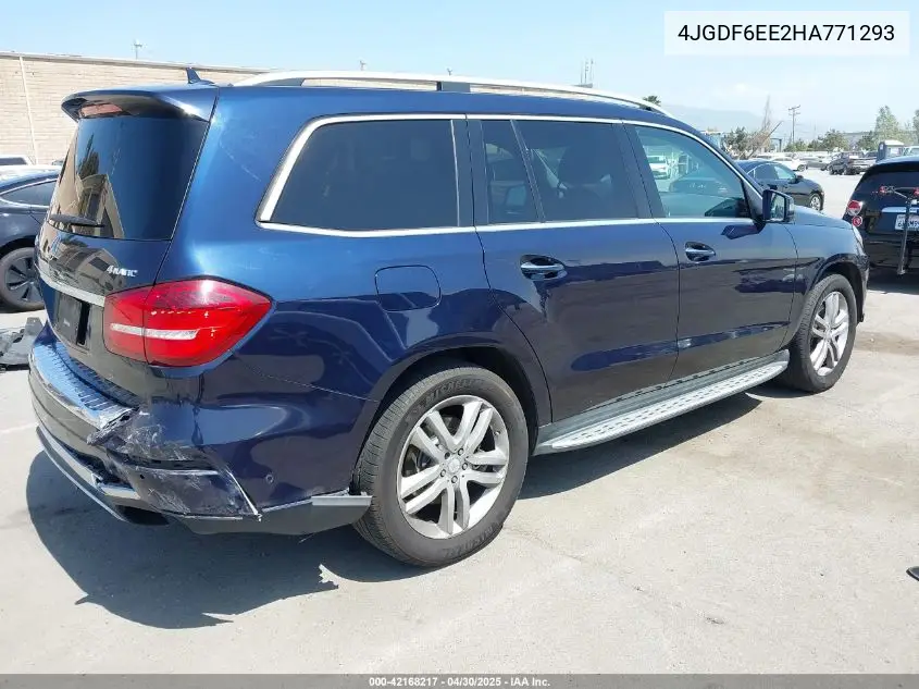2017 Mercedes-Benz Gls 450 4Matic VIN: 4JGDF6EE2HA771293 Lot: 42168217