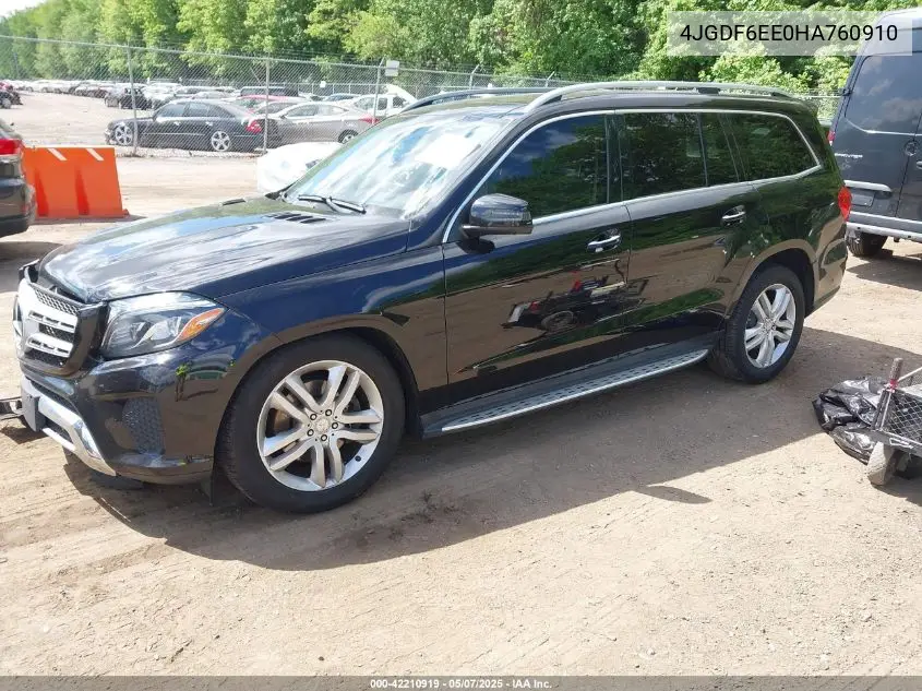 2017 Mercedes-Benz Gls 450 4Matic VIN: 4JGDF6EE0HA760910 Lot: 42210919