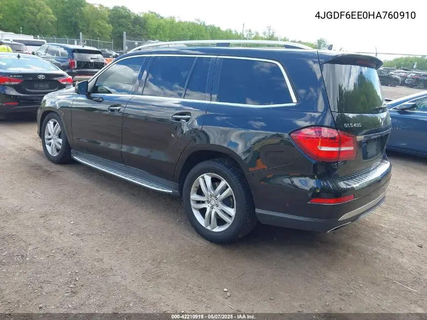2017 Mercedes-Benz Gls 450 4Matic VIN: 4JGDF6EE0HA760910 Lot: 42210919
