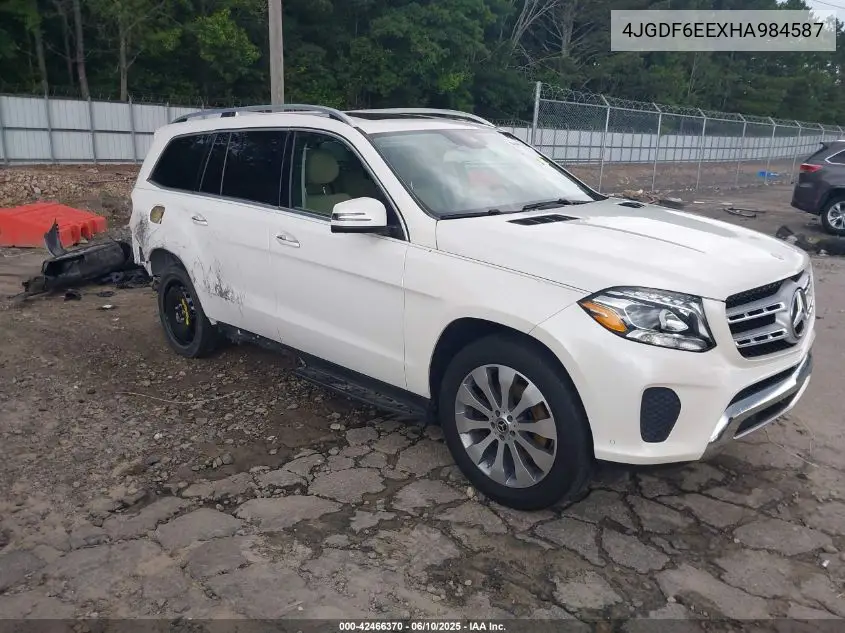 2017 Mercedes-Benz Gls 450 4Matic VIN: 4JGDF6EEXHA984587 Lot: 42466370