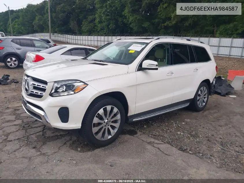 2017 Mercedes-Benz Gls 450 4Matic VIN: 4JGDF6EEXHA984587 Lot: 42466370