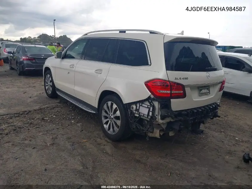 2017 Mercedes-Benz Gls 450 4Matic VIN: 4JGDF6EEXHA984587 Lot: 42466370
