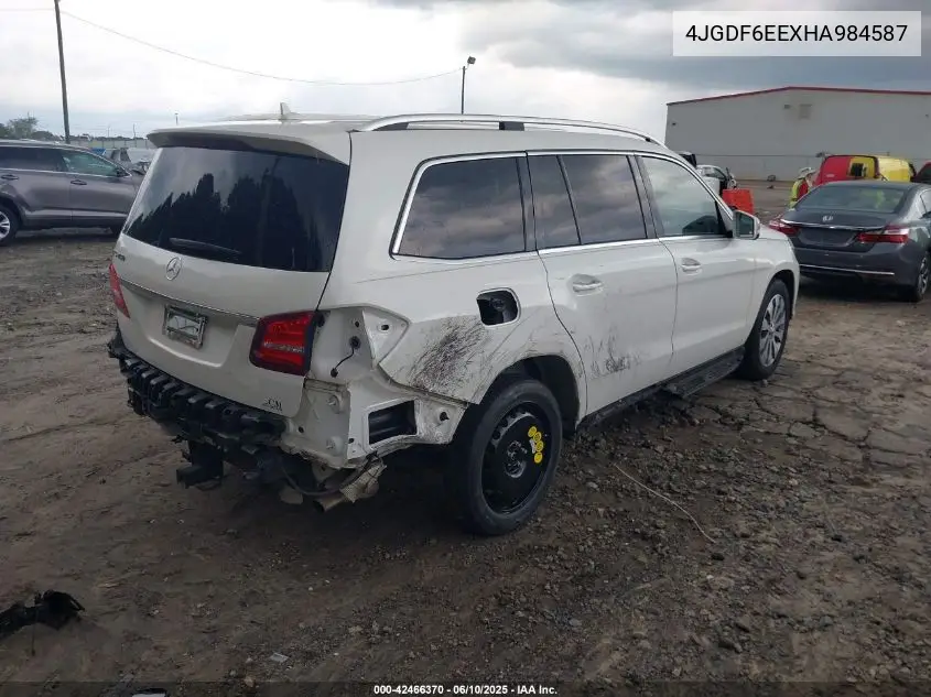 2017 Mercedes-Benz Gls 450 4Matic VIN: 4JGDF6EEXHA984587 Lot: 42466370